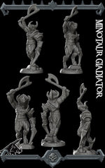 MINOTAUR GLADIATOR - Miniature | All Sizes | Dungeons and Dragons | Pathfinder | War Gaming