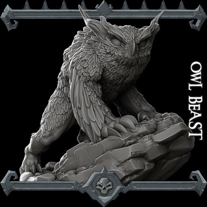 OWL BEAST - Miniature | All Sizes | Dungeons and Dragons | Pathfinder | War Gaming
