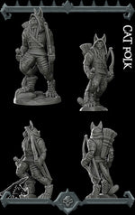 CAT FOLK - Miniature | All Sizes | Dungeons and Dragons | Pathfinder | War Gaming