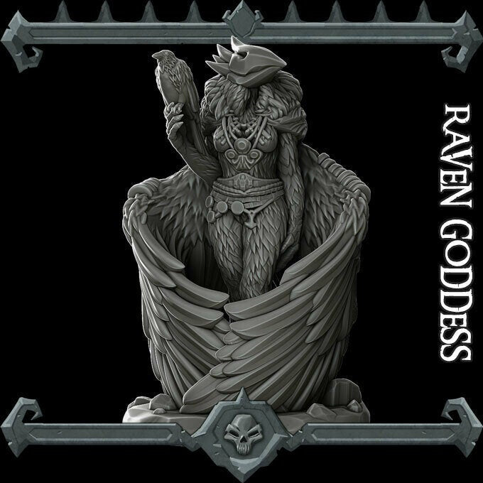 RAVEN GODDESS - Miniature | All Sizes | Dungeons and Dragons | Pathfinder | War Gaming
