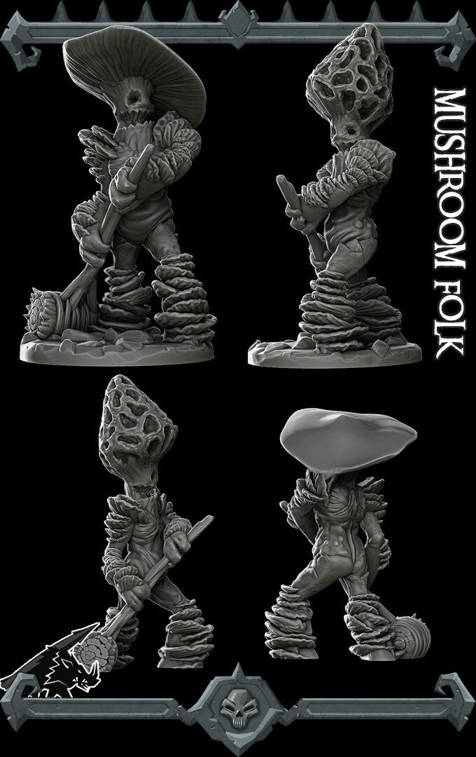 MUSHROOM FOLK - Miniature Model | All Sizes | Dungeons and Dragons | Pathfinder | War Gaming