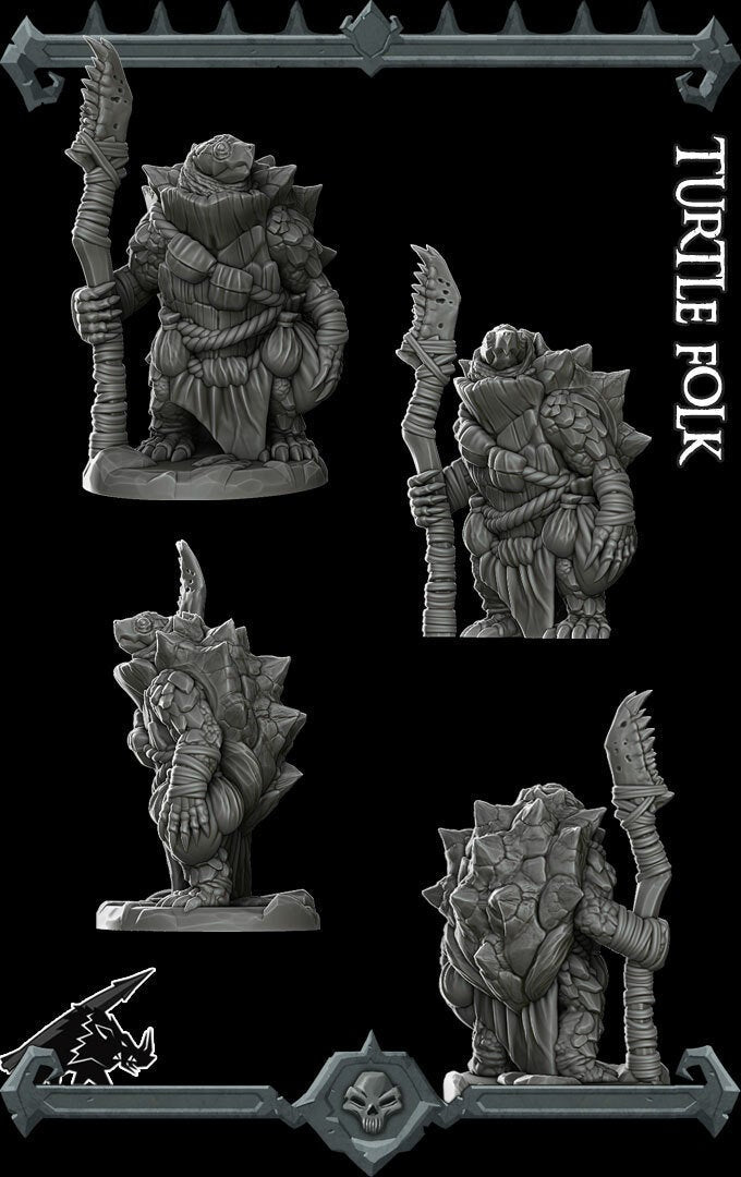 TURTLE FOLK - Miniature | All Sizes | Dungeons and Dragons | Pathfinder | War Gaming