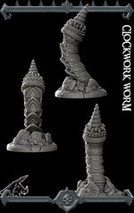 CLOCKWORK WORM - Miniature | All Sizes | Dungeons and Dragons | Pathfinder | War Gaming