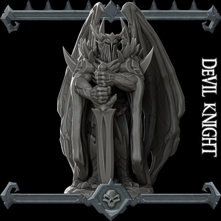 DEVIL KNIGHT - Miniature | All Sizes | Dungeons and Dragons | Pathfinder | War Gaming