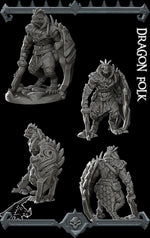DRAGON FOLK - Miniature | All Sizes | Dungeons and Dragons | Pathfinder | War Gaming