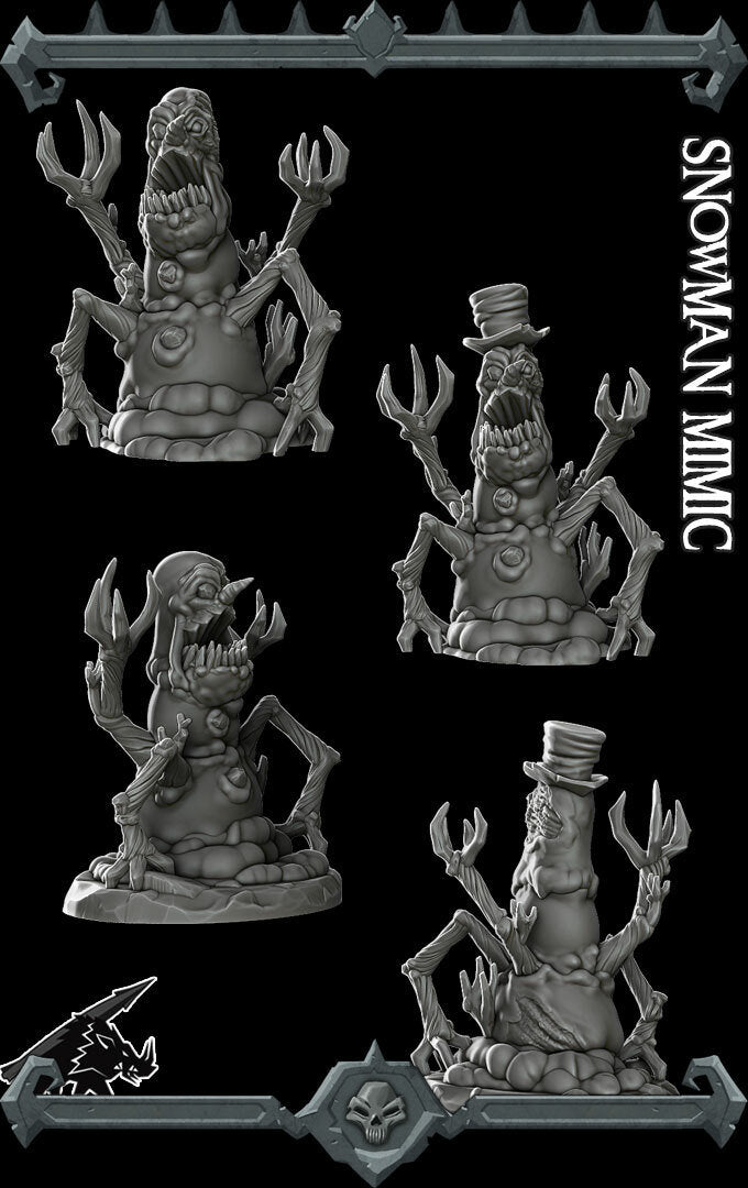 SNOWMAN MIMIC - Miniature | All Sizes | Dungeons and Dragons | Pathfinder | War Gaming