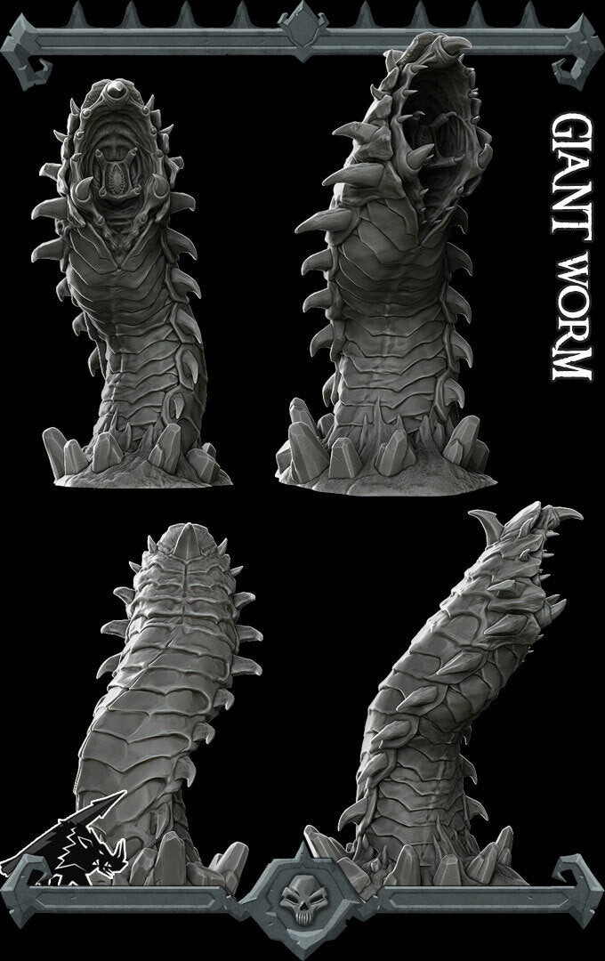 GIANT WORM- Resin miniature | Many Size Options |Dungeons and dragons | Cthulhu| Pathfinder | War Gaming