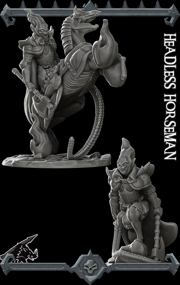 HEADLESS HORSEMAN- Miniature|Dungeons and dragons | Cthulhu| Pathfinder | War Gaming