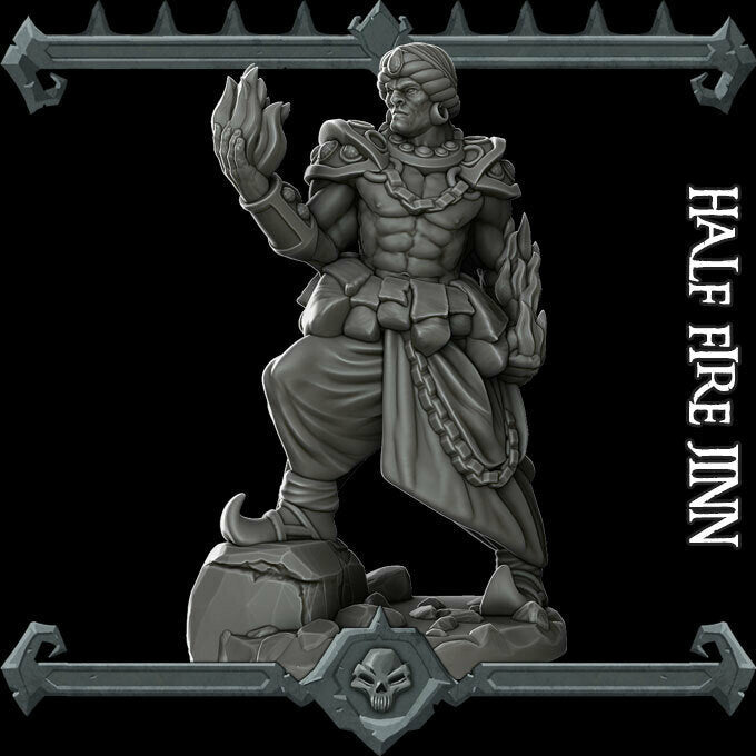 HALF FIRE JINN - Miniature | All Sizes | Dungeons and Dragons | Pathfinder | War Gaming