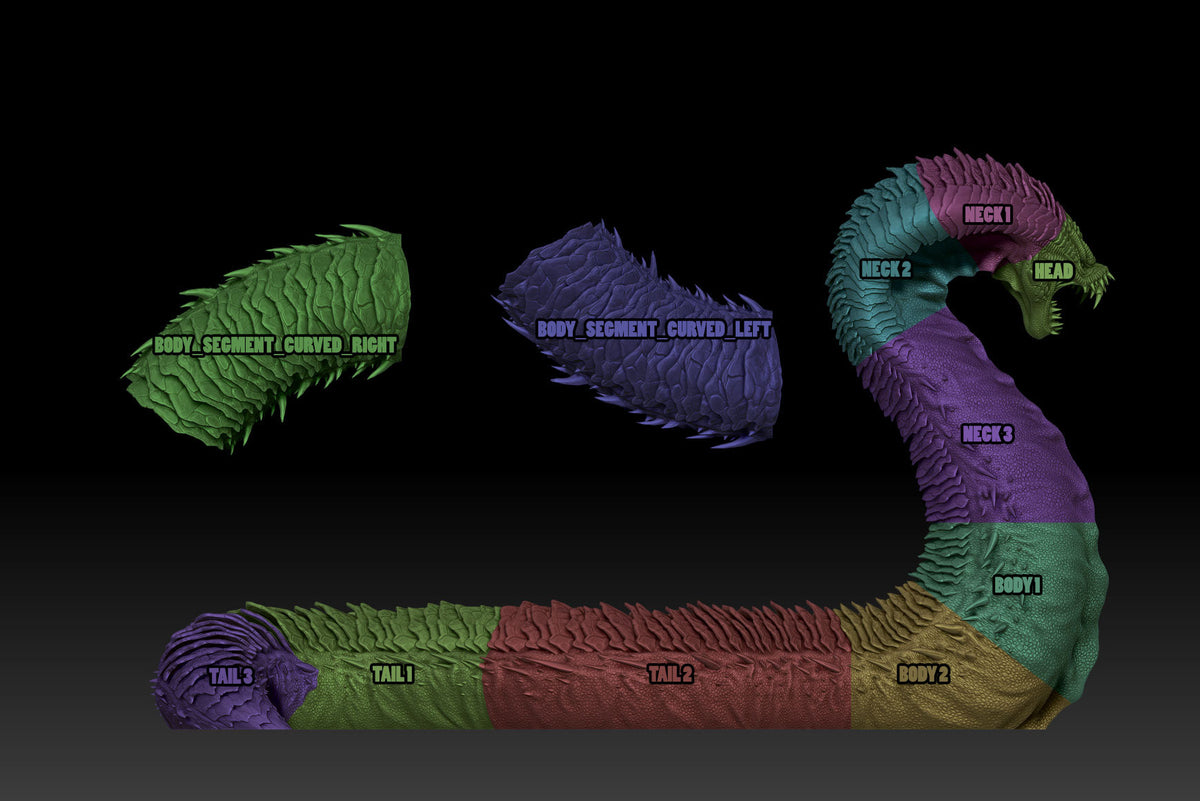 MIDGARD SERPENT - EPIC Model | 20 Inches Long | Dungeons and dragons | Pathfinder | War Gaming