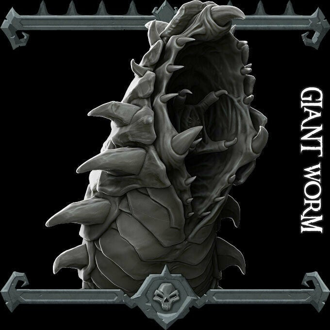 GIANT WORM- Resin miniature | Many Size Options |Dungeons and dragons | Cthulhu| Pathfinder | War Gaming