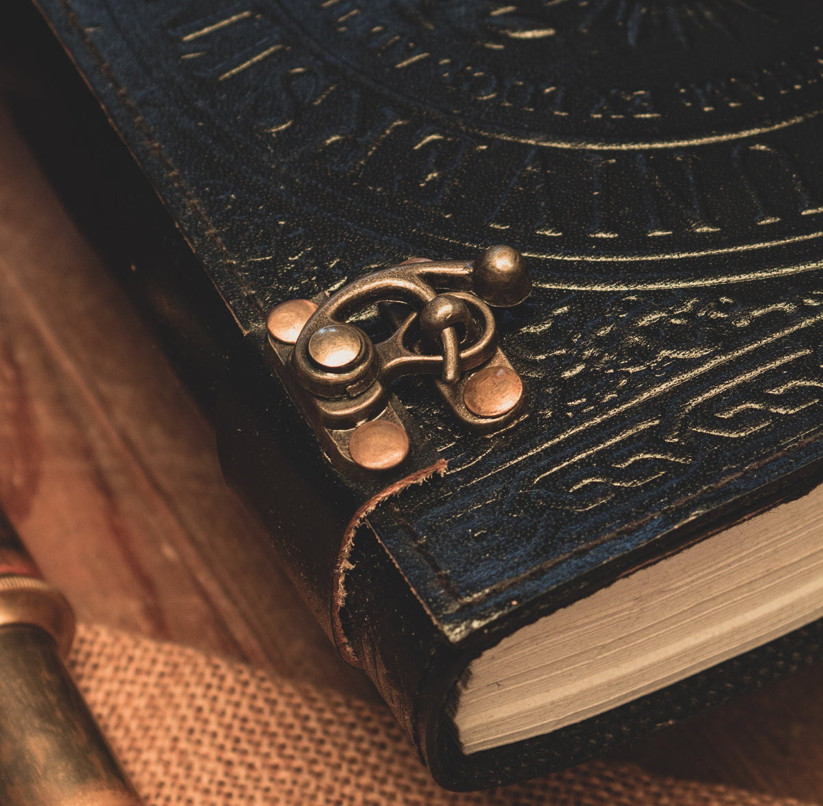 Miskatonic University Black Real Leather Notebook Journal Sketchbook Arkham Horror LCG Campaign Log