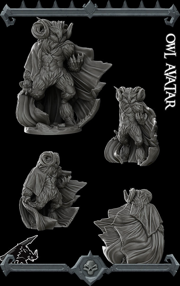 OWL AVATAR - Miniature Model | All Sizes | Dungeons and Dragons | Pathfinder | War Gaming