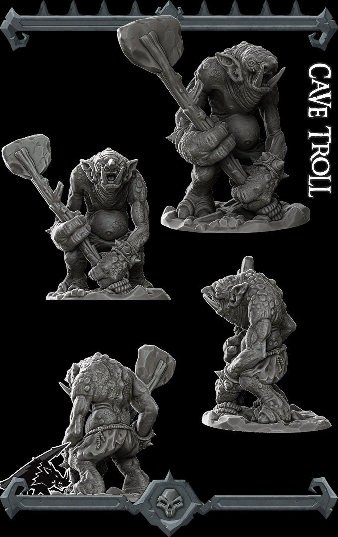 CAVE TROLL - Miniature | All Sizes | Dungeons and Dragons | Pathfinder | War Gaming