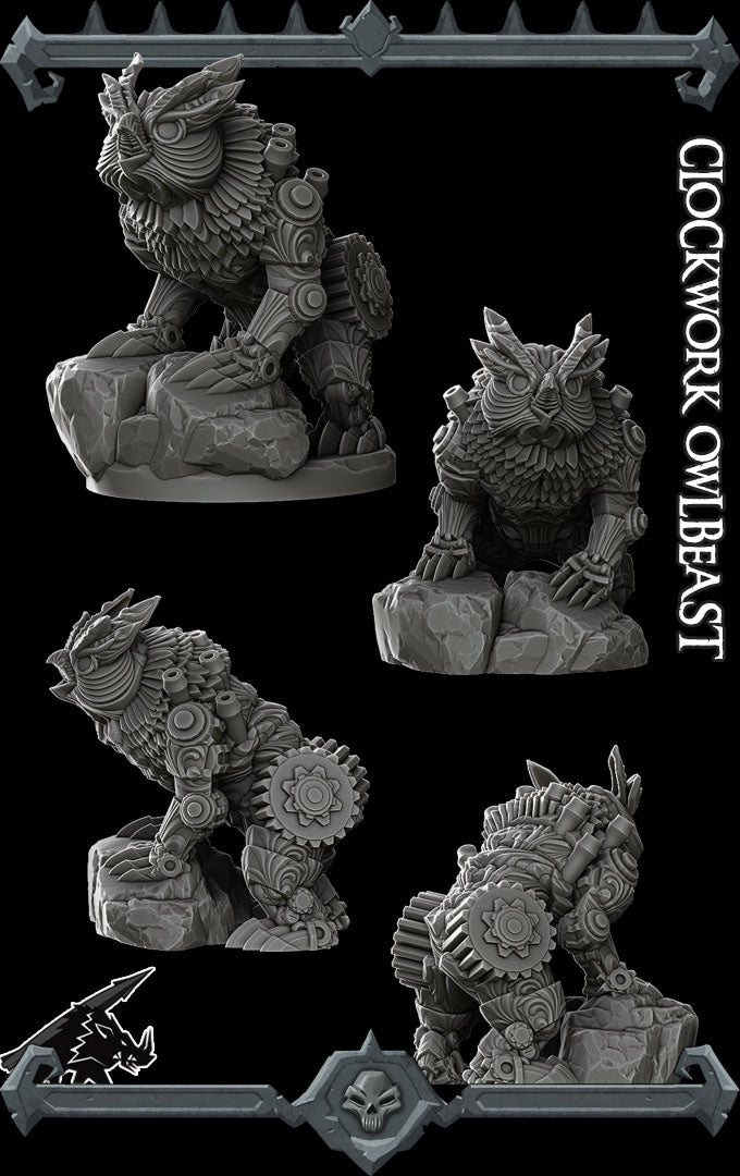 CLOCKWORK OWL BEAST - Miniature Model | Dungeons and dragons | Cthulhu | Pathfinder | War Gaming