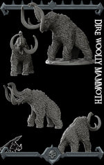 DIRE WOOLLY MAMMOTH - Miniature | All Sizes | Dungeons and Dragons | Pathfinder | War Gaming