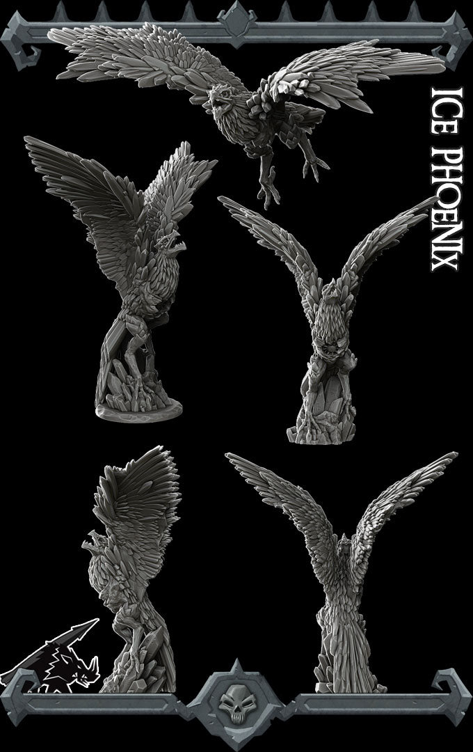ICE PHOENIX - Miniature -All Sizes | Dungeons and Dragons | Pathfinder | War Gaming