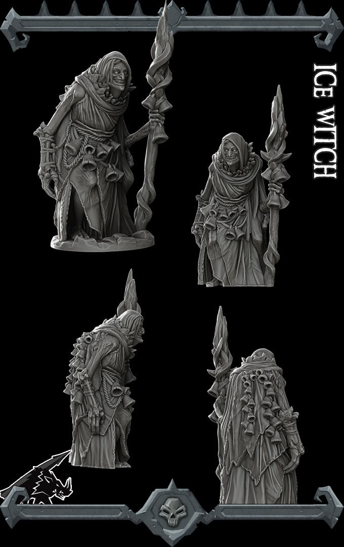 ICE WITCH - Miniature Model | All Sizes | Dungeons and Dragons | Pathfinder | War Gaming
