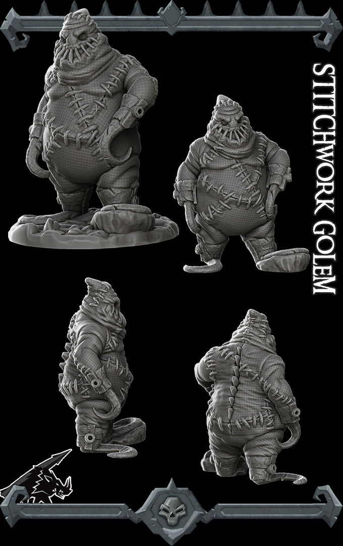 STITCHWORK GOLEM - Dungeons and dragons | Cthulhu | Pathfinder | War Gaming| Miniature Model