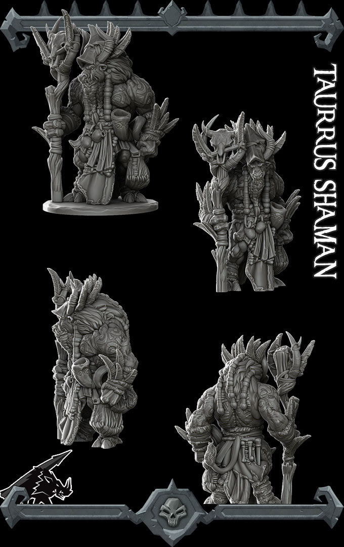 TUSKLAND TAURRUS SHAMAN - Monster miniature | All Sizes | Dungeons and Dragons | Pathfinder | War Gaming
