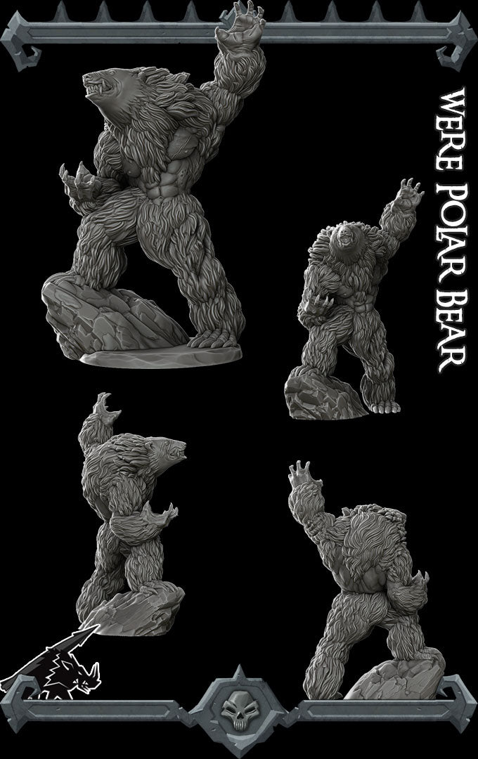 WERE POLAR BEAR - Miniature -All Sizes | Dungeons and Dragons | Pathfinder | War Gaming