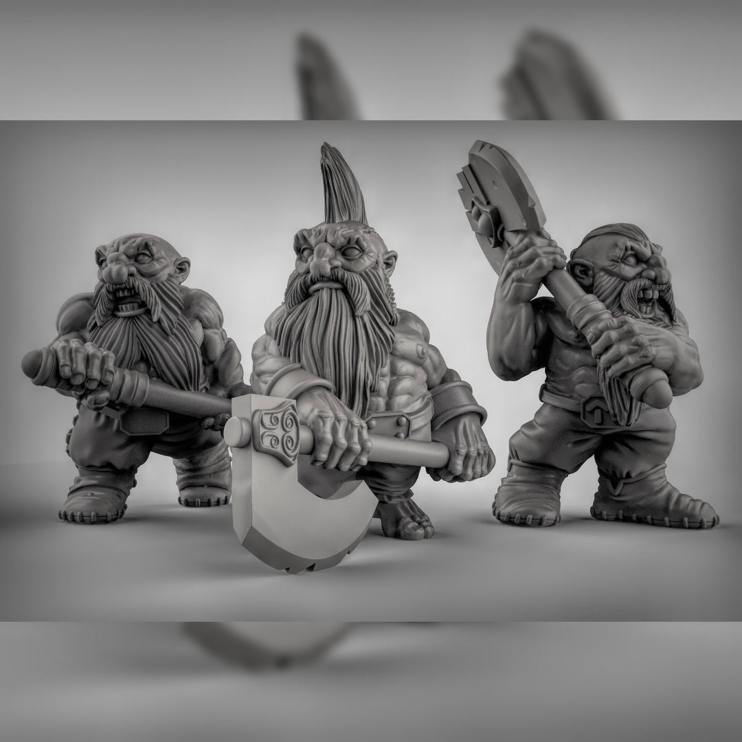 Dwarf Berserkers With Doublehanded Weapons Resin Miniature for DnD | Tabletop Gaming