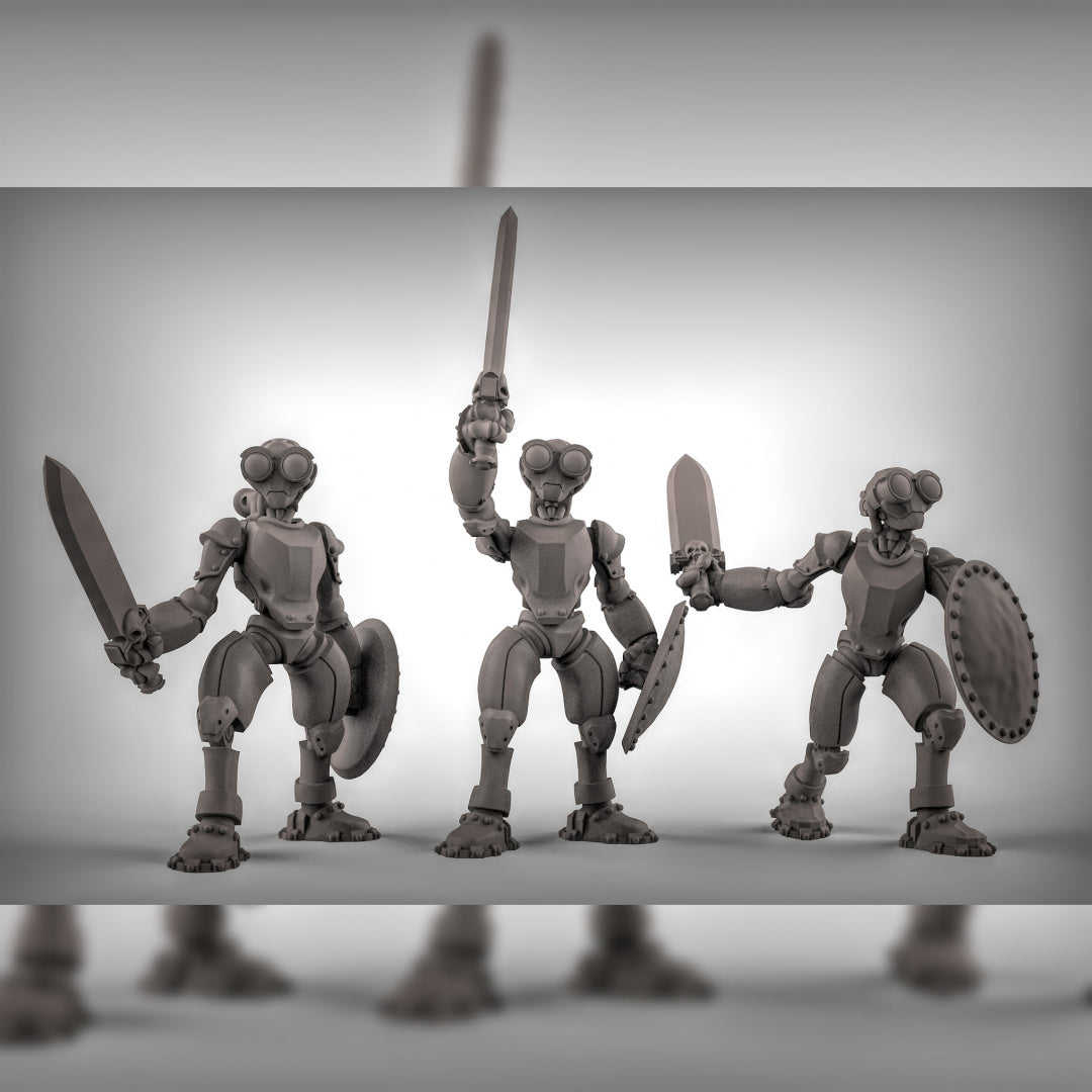 Warforged with Swords and Shields Resin Miniature for DnD | Tabletop Gaming