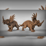 Styracosaurus Dinosaur Pair | Resin Miniatures for DnD | Tabletop Gaming
