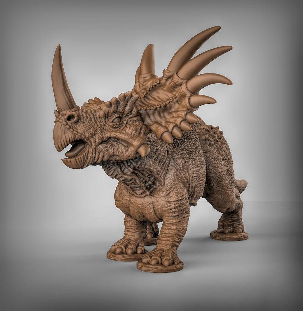 Styracosaurus Dinosaur Pair | Resin Miniatures for DnD | Tabletop Gaming