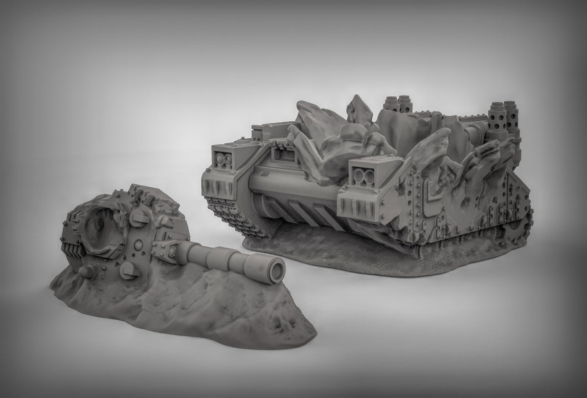 Wrecked Tanks x 3 Models - Tank Collection for 28mm Miniature Wargames & Terrain