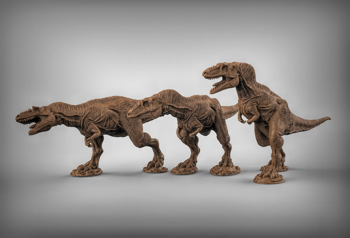 Alioramus Dinosaur Pack of 3 x Resin Models for Dungeons & Dragons Fantasy RPG's