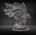 Black Dragon Resin Miniature with woodland base for DnD | Tabletop Gaming