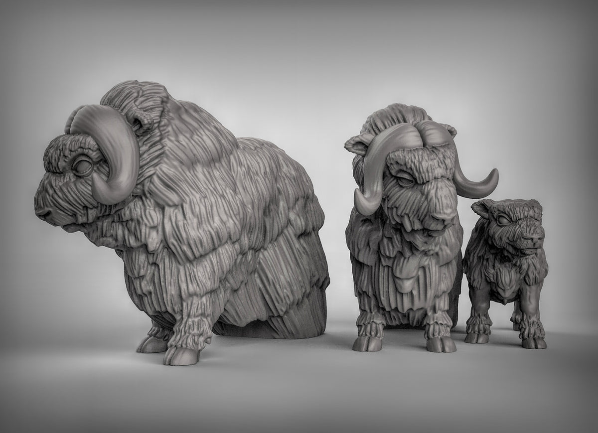 Musk Ox Resin 3D Models for Dungeons & Dragons & Board RPGs