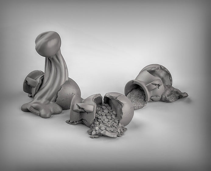 NPC's with pots Resin 3D Models for Dungeons & Dragons & Board RPGs
