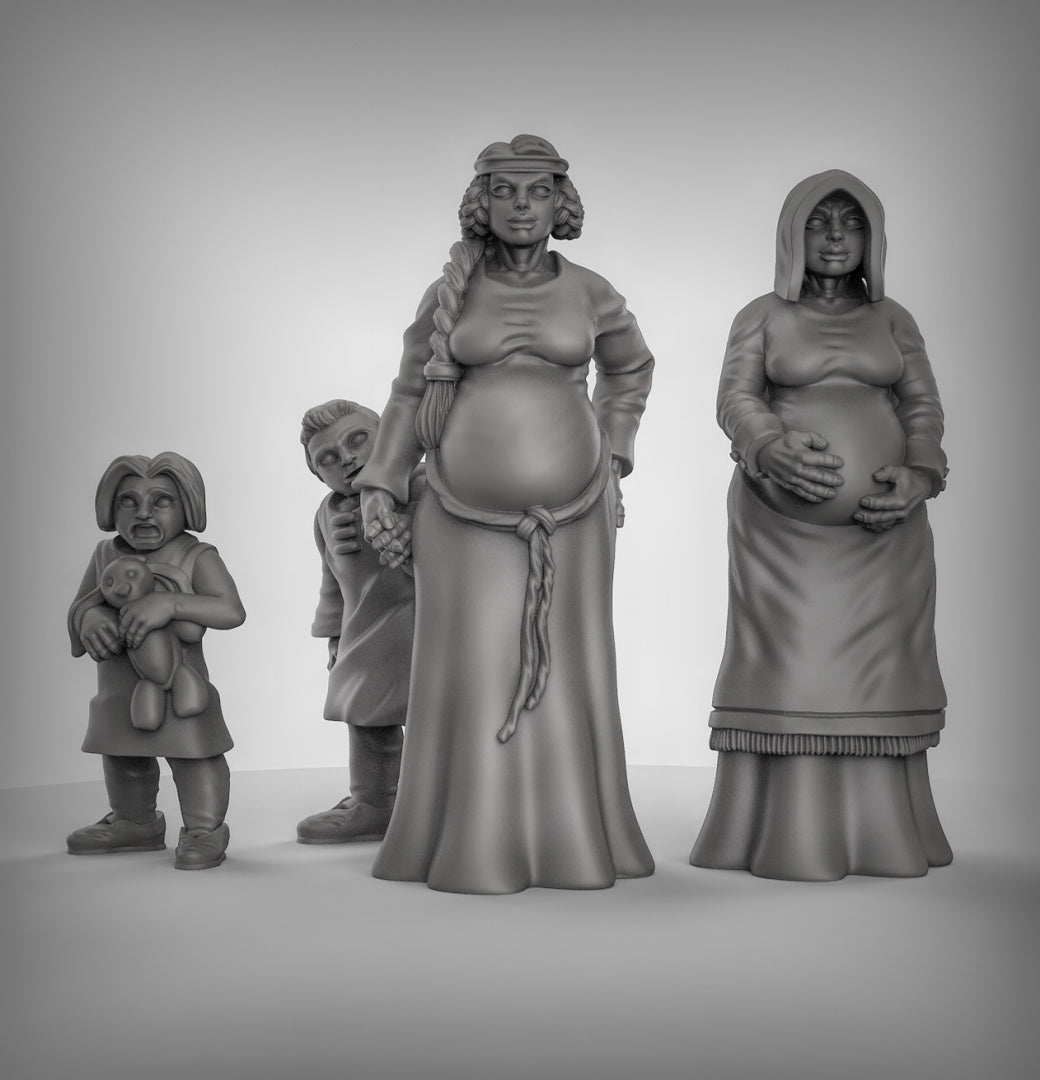NPC'S Women and child Resin 3D Models for Dungeons & Dragons & Board RPGs