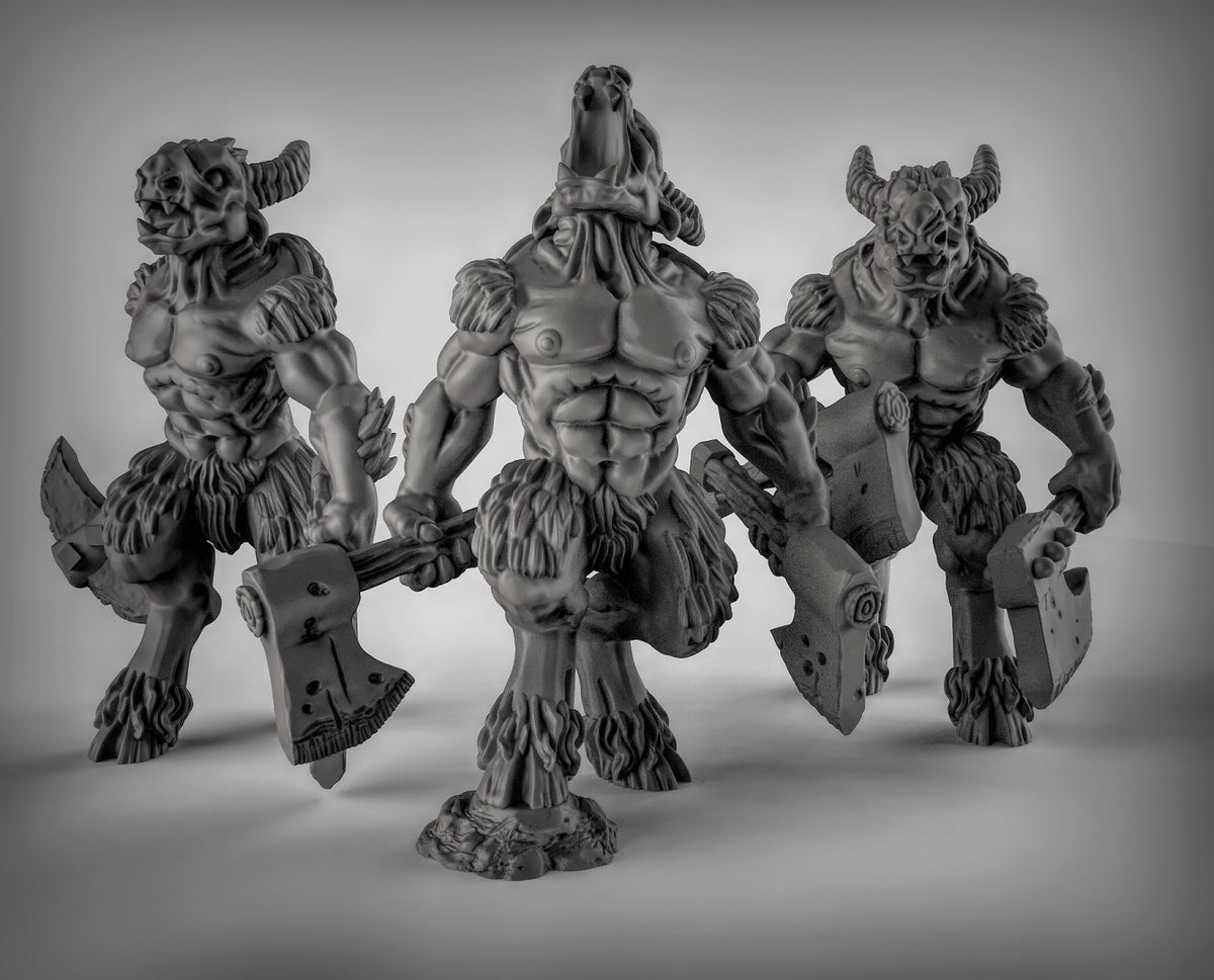 Beastmen Double Axes Resin 3D Models for Dungeons & Dragons & Board RPGs