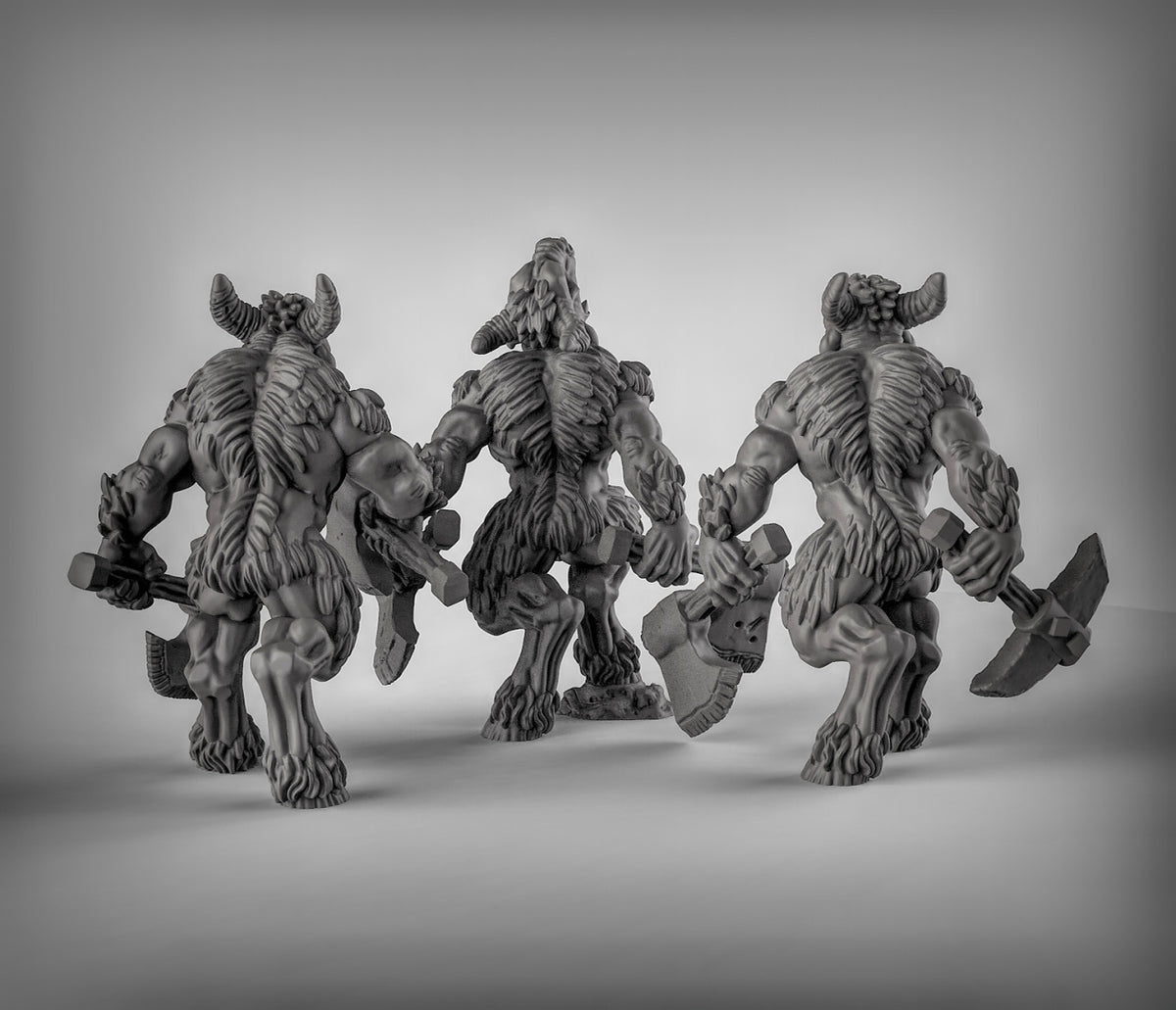 Beastmen Double Axes Resin 3D Models for Dungeons & Dragons & Board RPGs