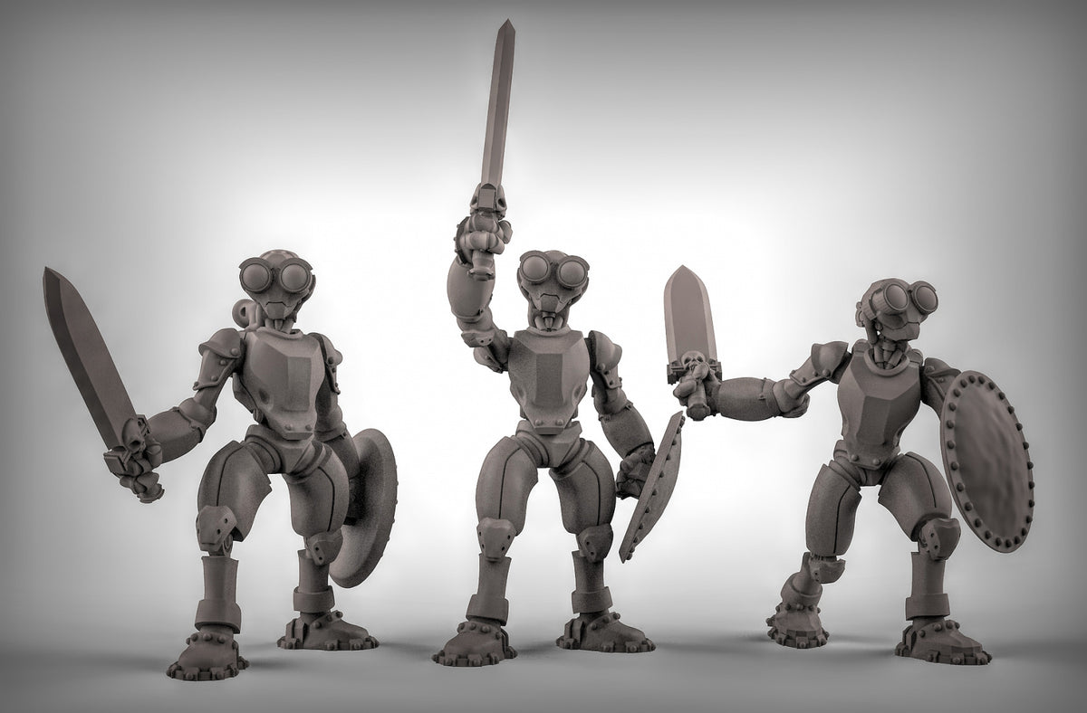 Warforged with Swords and Shields Resin Miniature for DnD | Tabletop Gaming