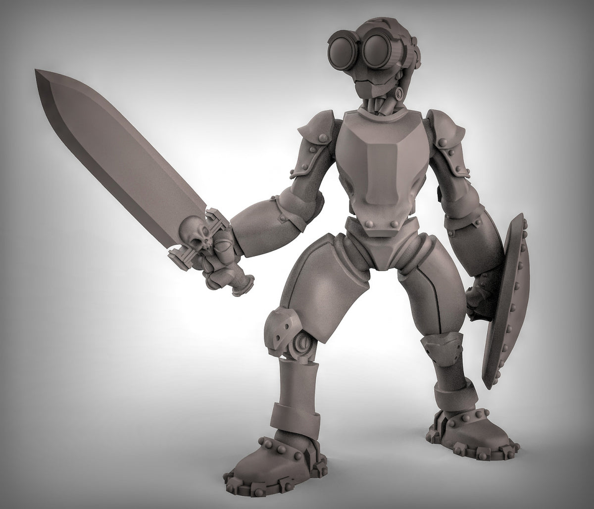 Warforged with Swords and Shields Resin Miniature for DnD | Tabletop Gaming
