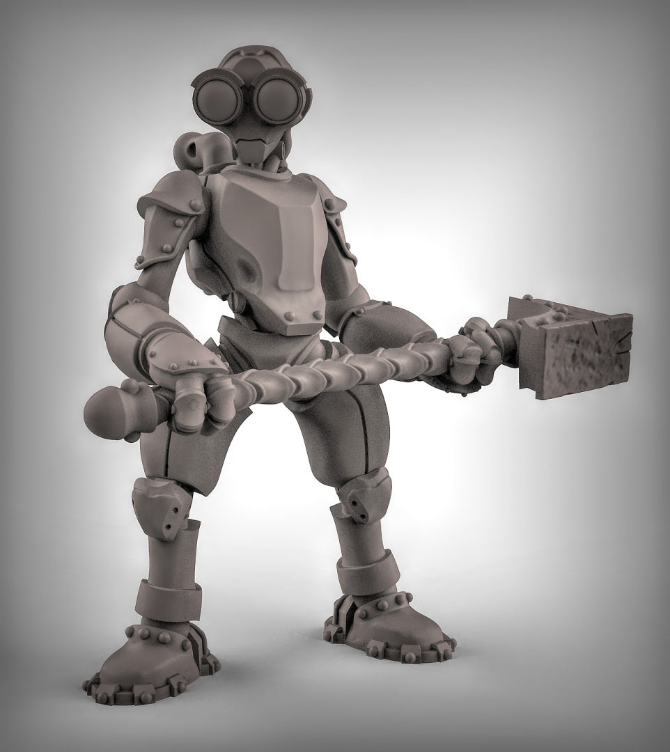 Warforged with Hammers Resin Miniature for DnD | Tabletop Gaming