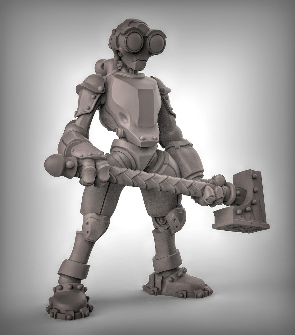 Warforged with Hammers Resin Miniature for DnD | Tabletop Gaming