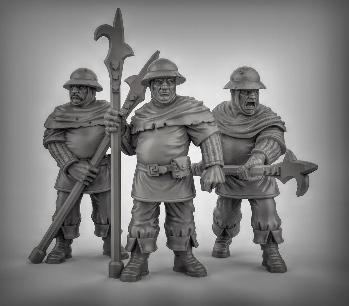Guards with Poll Arms Resin 3D Models for Dungeons & Dragons & Board RPGs