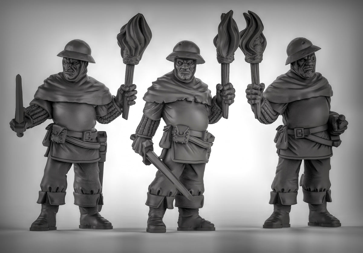 Guards with Torches Resin 3D Models for Dungeons & Dragons & Board RPGs