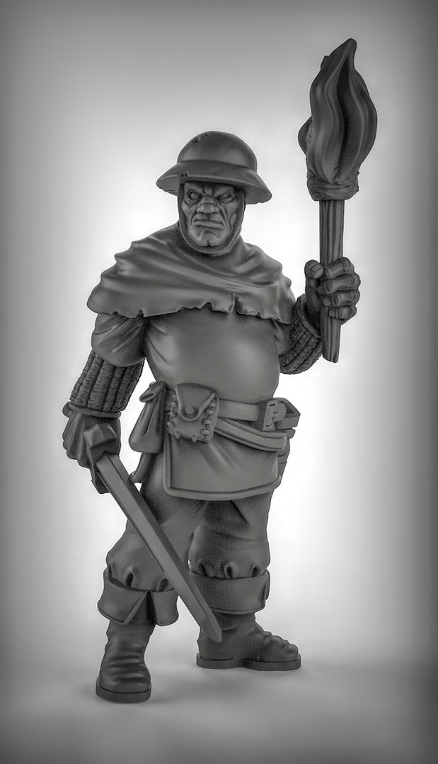 Guards with Torches Resin 3D Models for Dungeons & Dragons & Board RPGs