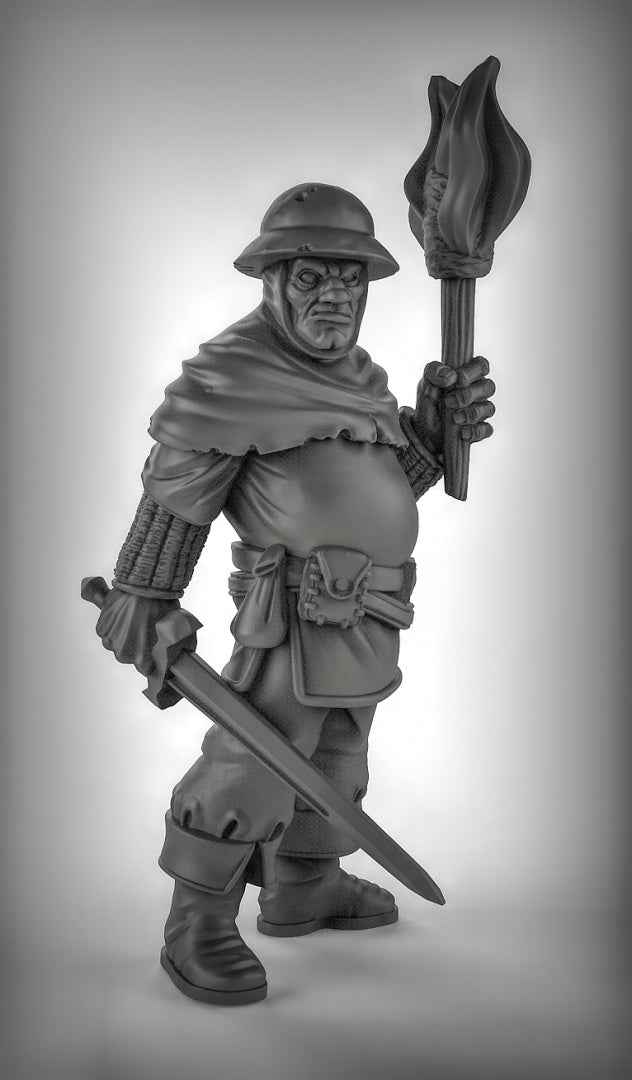Guards with Torches Resin 3D Models for Dungeons & Dragons & Board RPGs