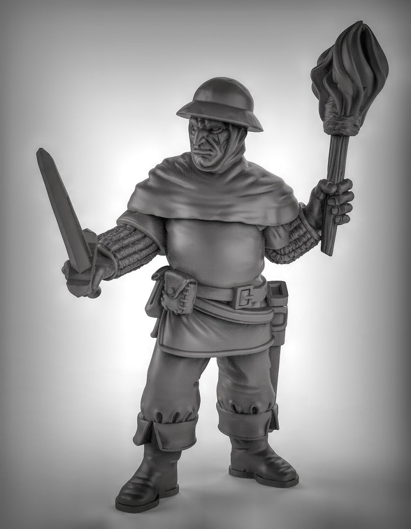 Guards with Torches Resin 3D Models for Dungeons & Dragons & Board RPGs