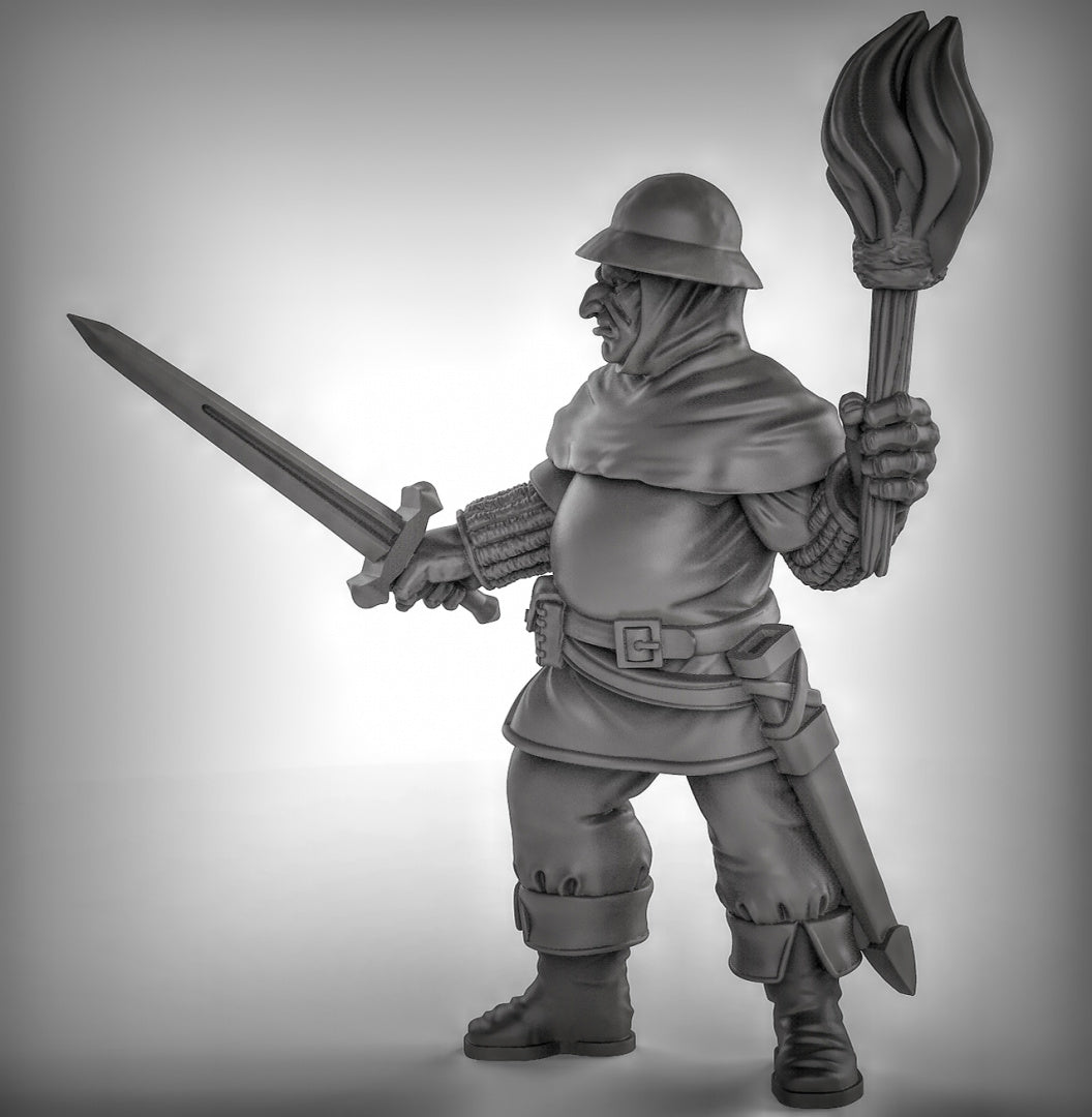 Guards with Torches Resin 3D Models for Dungeons & Dragons & Board RPGs