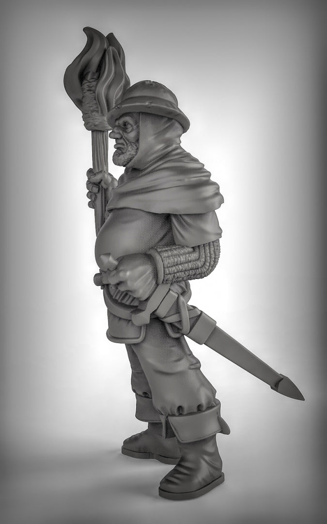 Guards with Torches Resin 3D Models for Dungeons & Dragons & Board RPGs