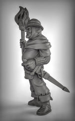 Guards with Torches Resin 3D Models for Dungeons & Dragons & Board RPGs