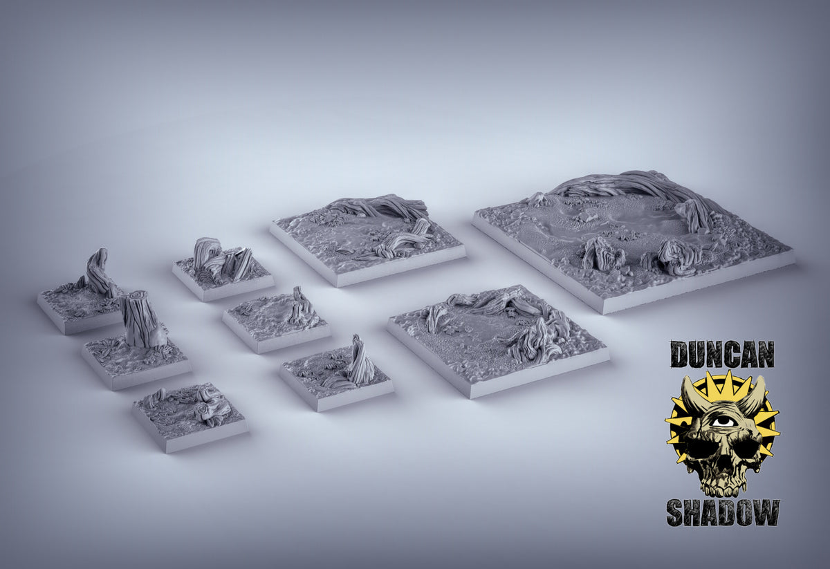 Woodland Bases Square Resin Miniature for DnD | Tabletop Gaming